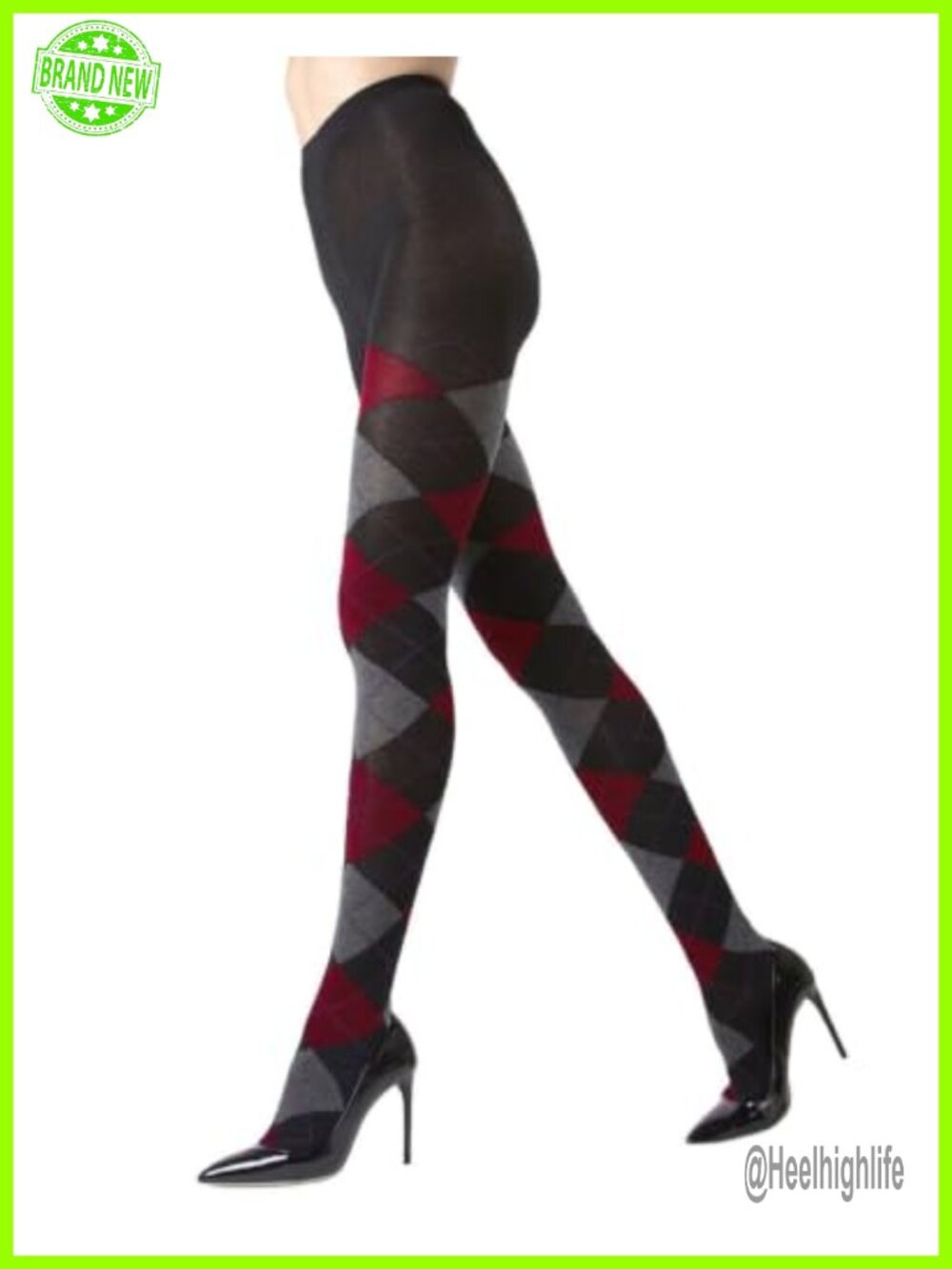 Argyle Cotton Sweater Tights for Women Warm Winter Layering